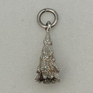 925 Sterling Silver 3D Christmas Pine Tree Charm